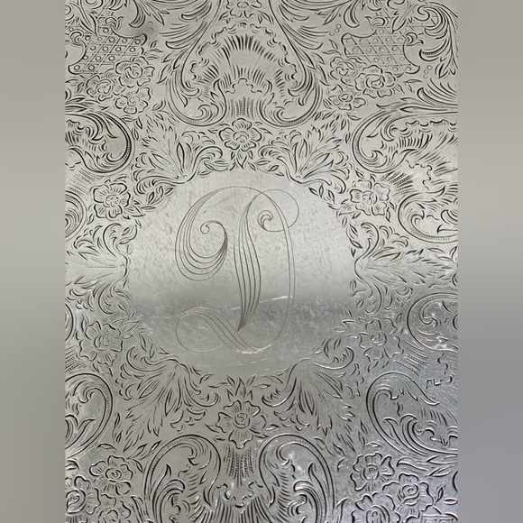 1972 Vtg International Silver Countess “D” Inscribed Ornate Wedding Platter - Picture 8 of 16